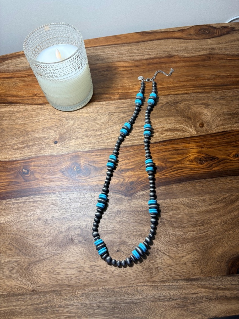 Turquoise and Black Beaded Necklace - Women Jewelry by West & Co